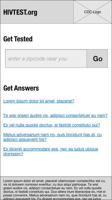 HIVTest Wireframes